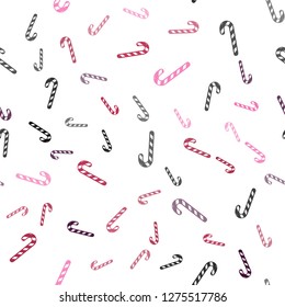 Light Purple, Pink vector seamless pattern with delicious xmas candies.