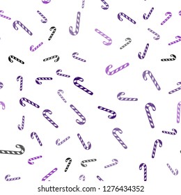 Light Purple, Pink vector seamless background with tasty xmas sweets.