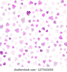 Light Purple, Pink vector seamless texture with colored lines. Glitter abstract illustration with colored sticks. Pattern for ads, posters, banners.