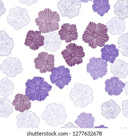 Light Purple, Pink vector seamless abstract design with flowers. Creative illustration in blurred style with flowers. Texture for window blinds, curtains.