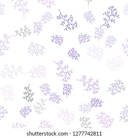 Light Purple, Pink vector seamless elegant template with branches. Creative illustration in blurred style with leaves, branches. Texture for window blinds, curtains.