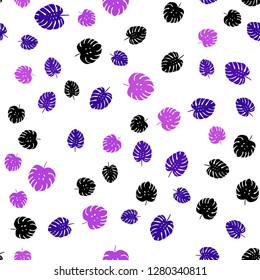 Light Purple, Pink vector seamless abstract design with leaves. Colorful abstract illustration with leaves in doodle style. Template for business cards, websites.