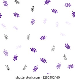Light Purple, Pink vector seamless natural background with leaves. Modern geometrical abstract illustration with leaves. Design for wallpaper, fabric makers.
