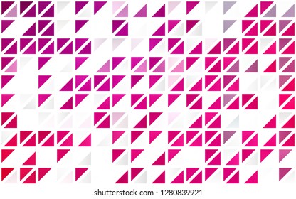 Light Purple, Pink vector seamless layout with lines, triangles. Triangles on abstract background with colorful gradient. Pattern for design of fabric, wallpapers.