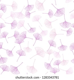 Light Purple, Pink vector seamless elegant background with leaves. Modern geometrical abstract illustration with leaves. Pattern for design of fabric, wallpapers.