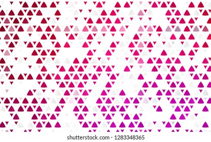Light Purple, Pink vector seamless cover in polygonal style. Illustration with set of colorful triangles. Pattern for design of fabric, wallpapers.