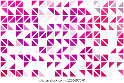 Light Purple, Pink vector seamless template with crystals, triangles. Triangles on abstract background with colorful gradient. Trendy design for wallpaper, fabric makers.