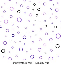 Light Purple, Pink vector seamless layout with circle shapes. Illustration with set of shining colorful abstract circles. Pattern can be used for futuristic ad, booklets.