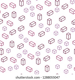 Light Purple, Pink vector seamless, isometric background with rectangles. Abstract gradient illustration with rectangles. Design for textile, fabric, wallpapers.