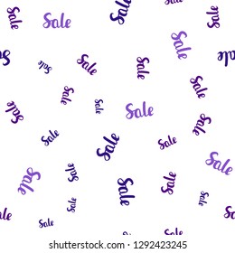 Light Purple, Pink vector seamless cover with symbols of sales. Gradient illustration with discount signs on white backdrop. Backdrop for super sales on Black Friday.