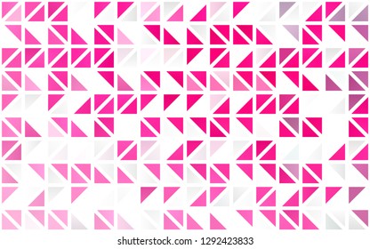 Light Purple, Pink vector seamless backdrop with lines, triangles. Illustration with set of colorful triangles. Pattern for design of fabric, wallpapers.