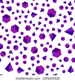 Light Purple, Pink vector seamless, isometric pattern with polygonal style with cubes. Lines, rhombus with colorful gradient. Template for business cards, websites.