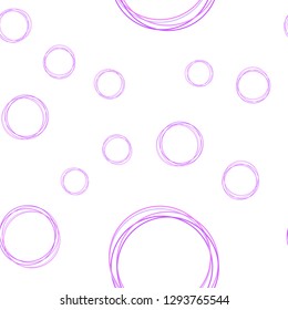 Light Purple, Pink vector seamless texture with disks. Beautiful colored illustration with blurred circles in nature style. Template for business cards, websites.