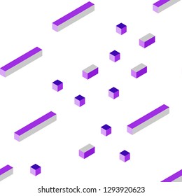 Light Purple, Pink vector seamless, isometric background with rectangles. Abstract gradient illustration with rectangles. Pattern for trendy fabric, wallpapers.