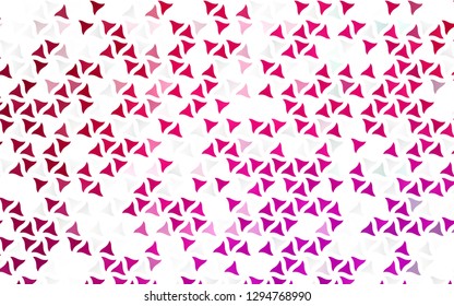 Light Purple, Pink vector seamless pattern in polygonal style. Illustration with set of colorful triangles. Pattern for trendy fabric, wallpapers.