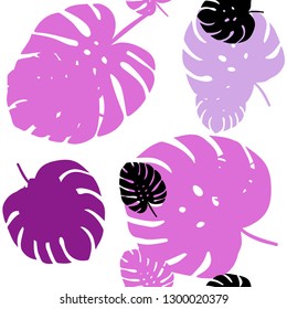 Light Purple, Pink vector seamless abstract backdrop with leaves. A vague abstract illustration with leaves in doodles style. Pattern for trendy fabric, wallpapers.