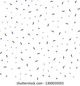 Light Purple, Pink vector seamless layout with circles, lines. Glitter abstract illustration with connection of triangle structure. Template for business cards, websites.