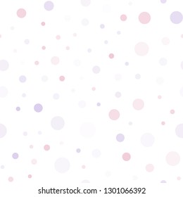 Light Purple, Pink vector seamless pattern with spheres. Modern abstract illustration with colorful water drops. Pattern for trendy fabric, wallpapers.