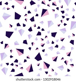 Light Purple, Pink vector seamless, isometric layout with lines, triangles. Modern abstract illustration with colorful triangles. Design for wallpaper, fabric makers.