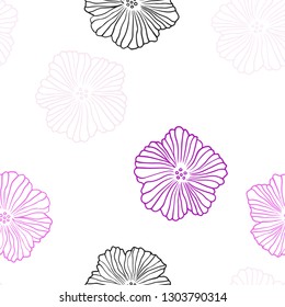 Light Purple, Pink vector seamless abstract backdrop with flowers. Creative illustration in blurred style with flowers. Design for wallpaper, fabric makers.