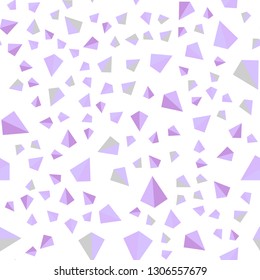 Light Purple, Pink vector seamless, isometric cover with polygonal style. Triangles on abstract background with colorful gradient. Pattern for design of fabric, wallpapers.