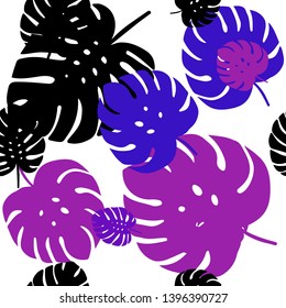 Light Purple, Pink vector seamless elegant background with leaves. Brand new colored illustration in blurry style with leaves. Template for business cards, websites.