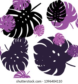 Light Purple, Pink vector seamless doodle pattern with leaves. leaves on elegant natural pattern with gradient. Design for textile, fabric, wallpapers.