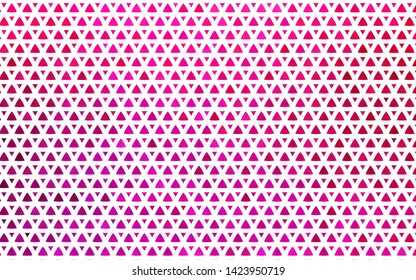 Light Purple, Pink vector seamless template with crystals, triangles. Decorative design in abstract style with triangles. Pattern for trendy fabric, wallpapers.