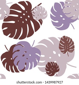 Light Purple, Pink vector seamless elegant background with leaves. leaves on elegant natural pattern with gradient. Template for business cards, websites.