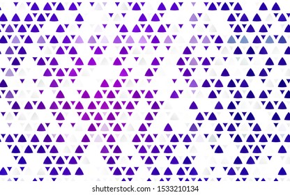 Light Purple, Pink vector seamless cover in polygonal style. Triangles on abstract background with colorful gradient. Pattern for trendy fabric, wallpapers.