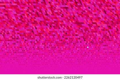 Hellviolett, rosafarbene Vektorgrafik, nahtloser Hintergrund mit Dreiecken. Dekoratives Design im abstrakten Stil mit Dreiecken. Muster für trendige Stoffe, Tapeten.