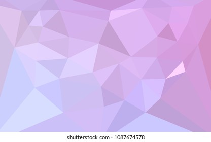 Light Purple, Pink vector shining triangular cover with a heart in a centre. Illustration in halftone style with triangles. Completely new template for your banner.