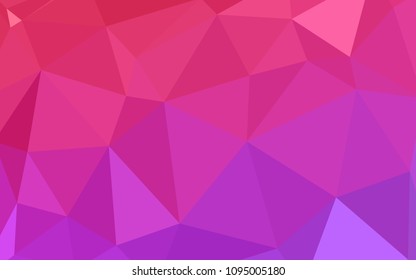 Light Purple, Pink vector shining triangular layout. Creative geometric illustration in Origami style with gradient. Brand new style for your business design.
