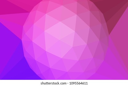 Light Purple, Pink vector shining triangular cover with a gem in a centre. Colorful illustration in a polygonal style. New template for your brand book.