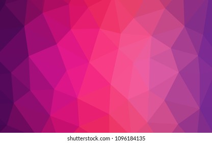 Light Purple, Pink vector shining triangular layout. Creative geometric illustration in Origami style with gradient. Completely new template for your banner.