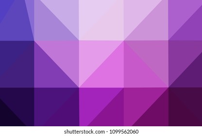 Light Purple, Pink vector shining triangular backdrop. A completely new color illustration in a  polygonal style. Brand-new style for your business design.