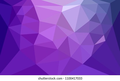 Light Purple, Pink vector shining triangular layout with a heart in a centre. Triangular geometric sample with gradient.  Best triangular design for your business.