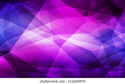 Light Purple, Pink vector shining triangular layout. Shining polygonal illustration, which consist of triangles. Template for cell phone's backgrounds.
