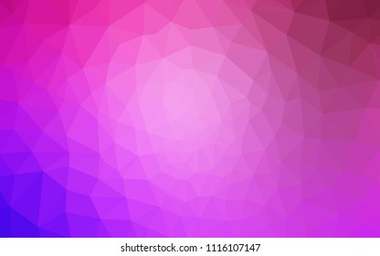 Light Purple, Pink vector shining triangular cover. Creative illustration in halftone style with triangles. Triangular pattern for your design.