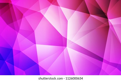 Light Purple, Pink vector shining triangular layout. A completely new color illustration in a polygonal style. Polygonal design for your web site.