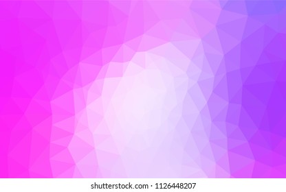 Light Purple, Pink vector shining triangular backdrop. Creative geometric illustration in Origami style with gradient. Brand new style for your business design.