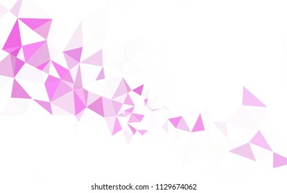 Light Purple, Pink vector shining triangular cover. Glitter abstract illustration with an elegant triangles. Brand new design for your business.