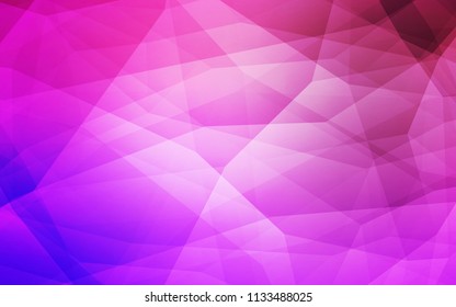Light Purple, Pink vector shining triangular cover. Colorful illustration in abstract style with triangles. Brand new style for your business design.