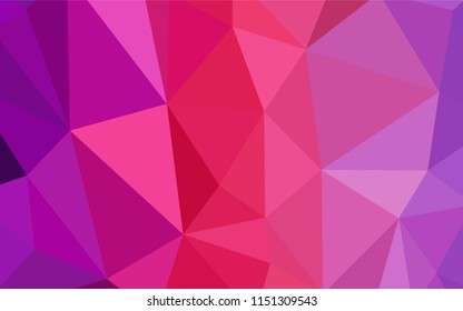 Light Purple, Pink vector shining triangular cover. Geometric illustration in Origami style with gradient.  A completely new design for your leaflet.