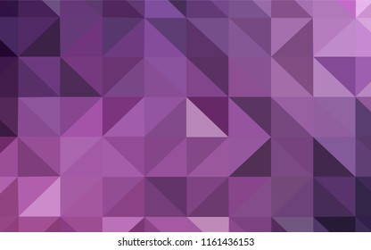 Light Purple, Pink vector shining triangular layout. Creative illustration in halftone style with triangles. Completely new template for your banner.