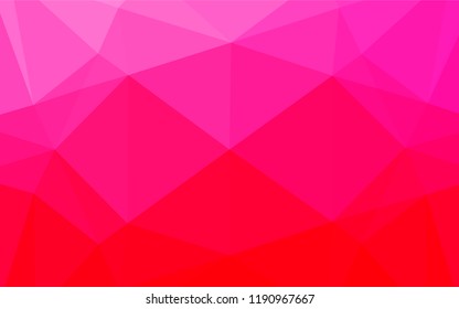 Light Purple, Pink vector shining hexagonal template. Triangular geometric sample with gradient.  The elegant pattern can be used as part of a brand book.