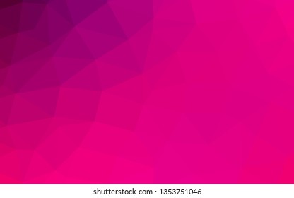 Light Purple, Pink vector shining triangular background. Shining illustration, which consist of triangles. Polygonal design for your web site.