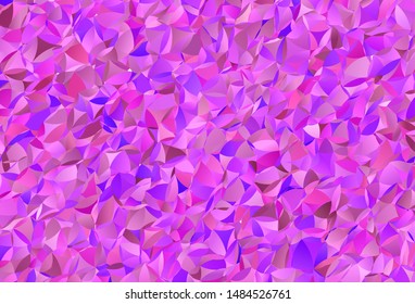 Light Purple, Pink vector shining triangular backdrop. A completely new color illustration in a polygonal style. New template for your brand book.