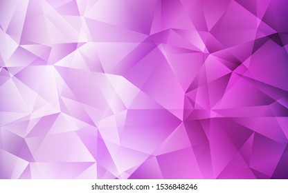 Light Purple, Pink vector shining triangular layout. Elegant bright polygonal illustration with gradient. New template for your brand book.