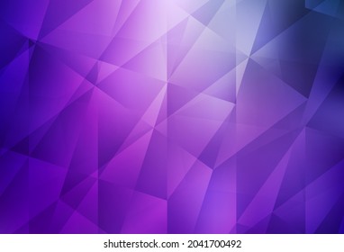 Light Purple, Pink vector shining triangular backdrop. Creative illustration in halftone style with triangles. A new texture for your web site.